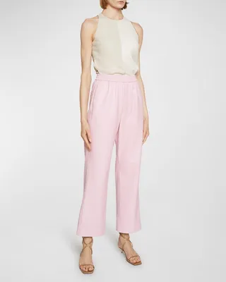 Lorca Faux Leather Pull-On Ankle Pants