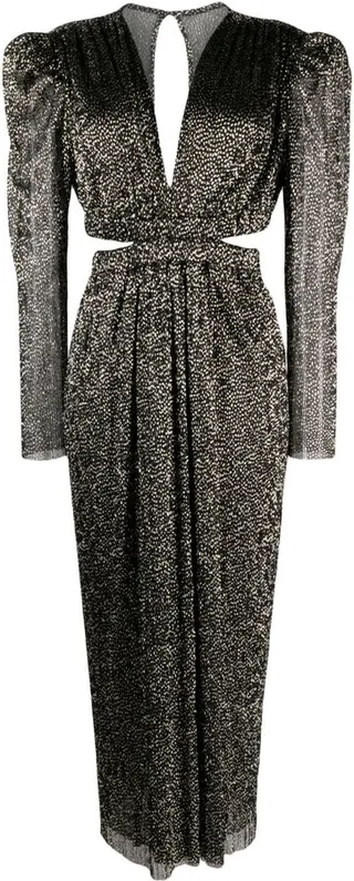 Henrietta metallic midi dress