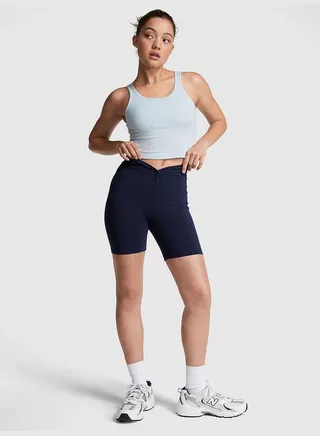 6" Cotton Twist Waist Biker Shorts