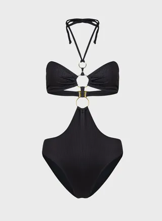 Halter Neck Cut Out Swimsuit