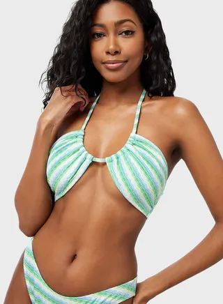 Printed Halter Neck Bikini Top