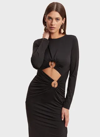 Cut Out Side Slit Dress
