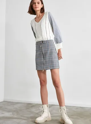 Checked Mini Skirt