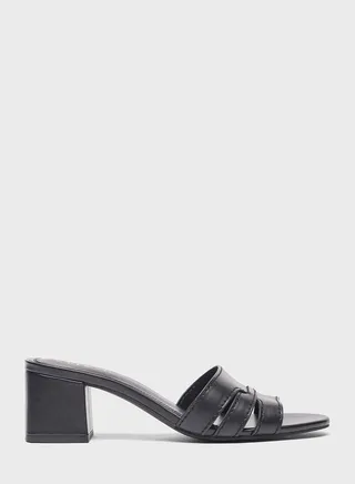 Cross Strap Mid Heel Sandal