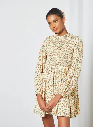 Bella Floral Mini Dress Yellow
