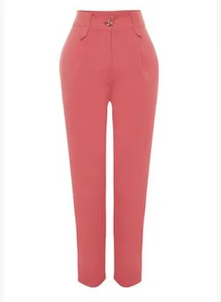 Fuchsia Carrot High Waist Polyviscon Woven Trousers TWOSS22PL0280