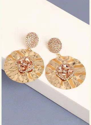 Gold Plated Designer Stone Party Drop Earring For Women