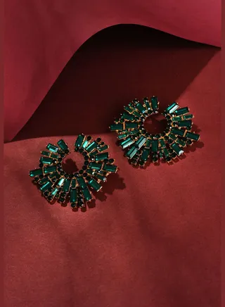 Gold Plated Designer Stone Stud