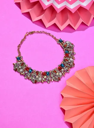 Gold Plated Designer Stone Necklace