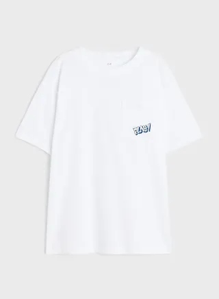 Kids Front Pocket Print Oversized T-Shirt
