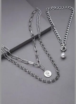 Pack of 3 Pearl Embellished Chains