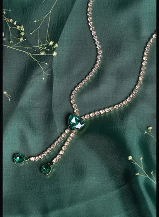 Silver Plated Designer Stone Party Necklace For Women