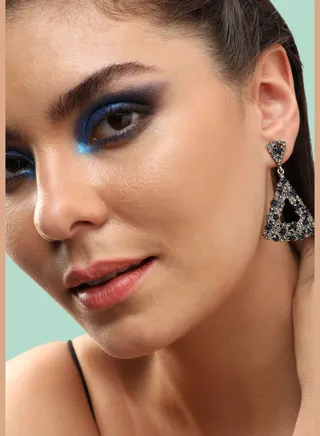 Gold Plated Party Designer Stone Drop Earring For Women