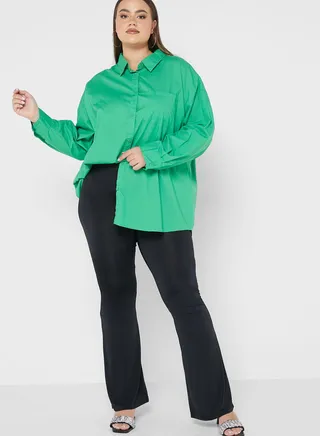 High Waist Flared Trousers