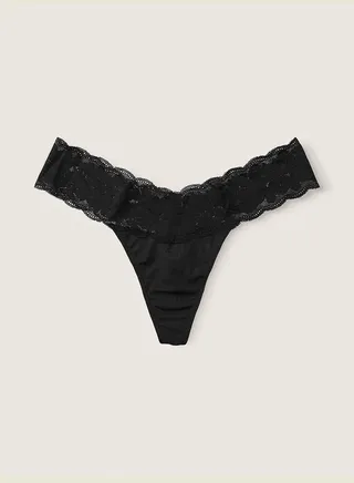 Everyday Lace Trim Thong Underwear