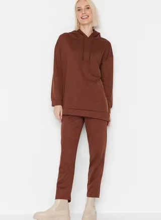 Knitted Hoodie And Pants Set