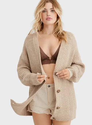 Ribbed Oversized Cardigan