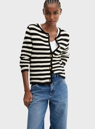 Striped Knitted Cardigan