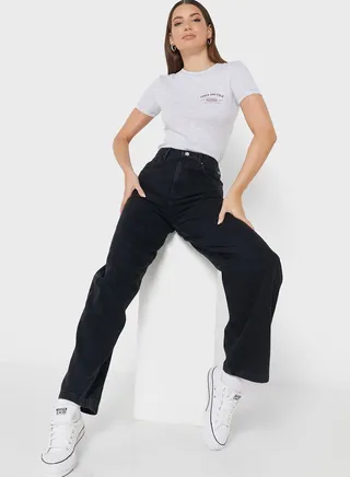 High Waist Straight Jeans
