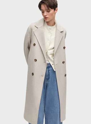 Button Detail Longline Coat