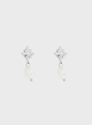 Gyta Star & Pearl Pendant Earrings