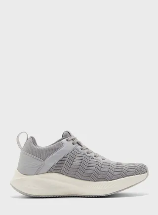 Textured Knit Lace Up Comfort Sneaker