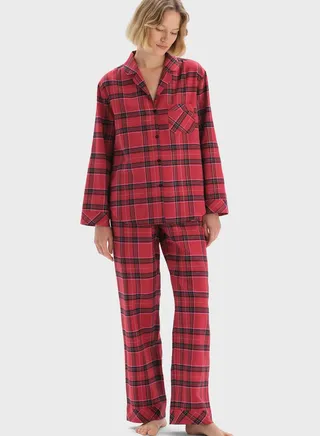 Pocket Detail Button Down Night Suit