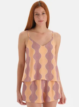 Plunge Neck Printed Top