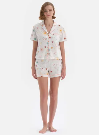 Button Down Shirt And Pyjama Set