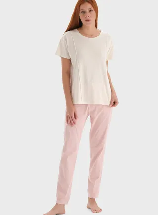Round Neck Pyjama Set