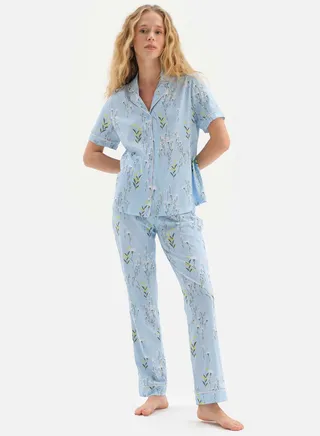 Printed Shirt And Pyjama Set