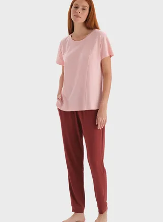 Round Neck Pyjama Set