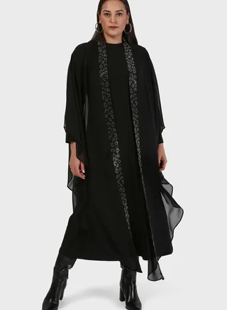 Cape Sleeve Mesh Printed Dress