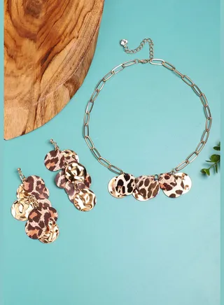 Gold Plated Designer Party Necklace and Earring Set For Women