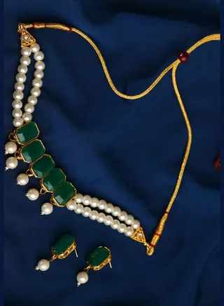 Gold_Plated Pearl Choker Set