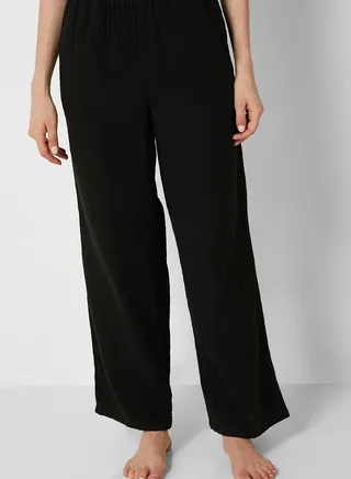 Pure Cotton Wide Leg Trousers