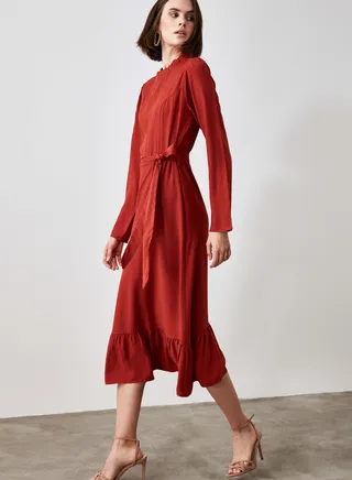 Pleated Shift Dress