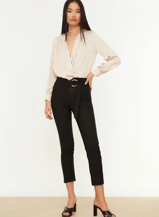Seam Detail High Waist Pants