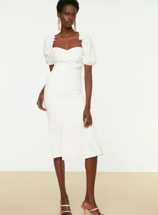 Sweetheart Neck Shift Dress