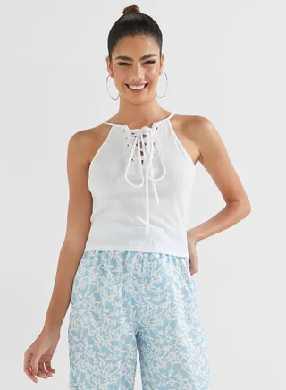 Drawstring Detail Crop Top
