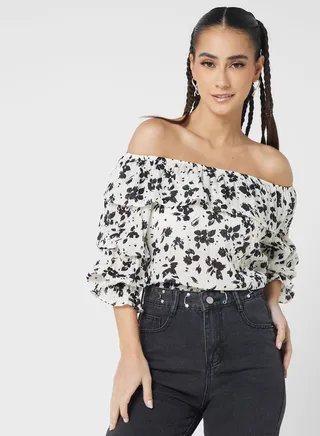 Ruffle Neck Top