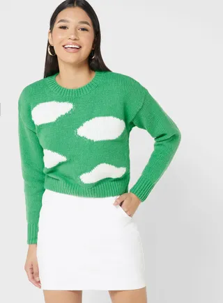 Printed Intarsia Sweater