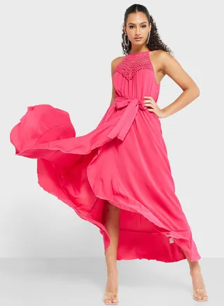 Halter Neck Tiered Dress