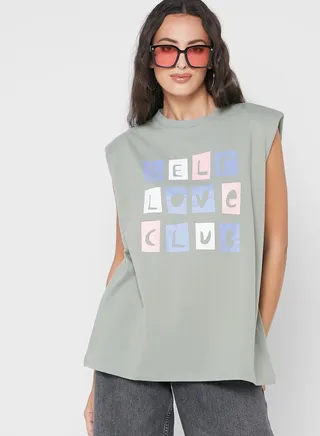 Shoulder Pad Graphic T-Shirt