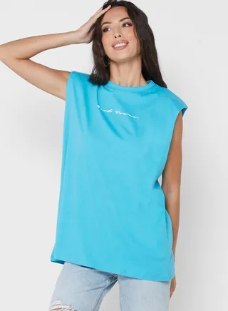 Shoulder Pad Graphic T-Shirt