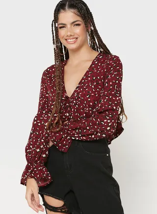 Drawstring Front Top