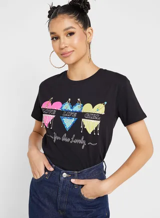 Embellished Graphic Detail T-Shirt