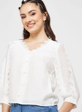 Lace Trims Detail Shirt