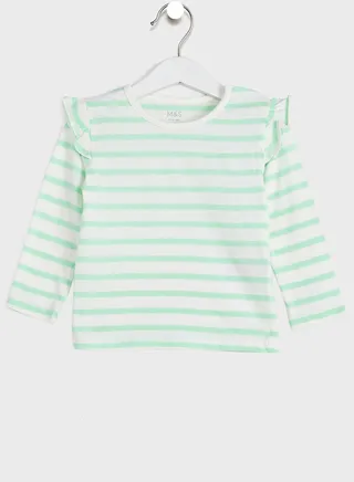 Kids Striped Frill Top