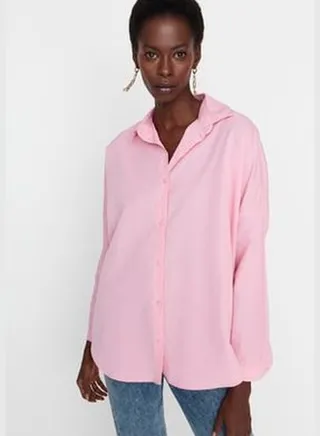 Pink Oversize/Cross-Fit Woven Shirt TWOSS22GO0669